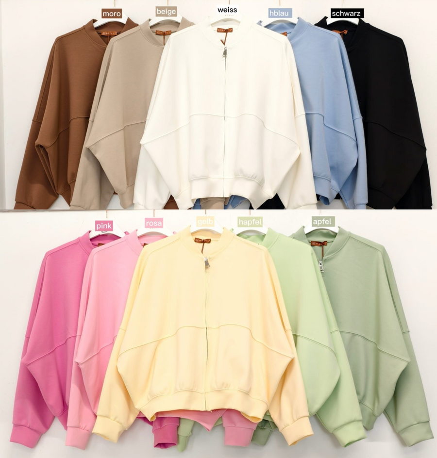 Leichte Jacke mit Reißverschluss verschiedene Farben