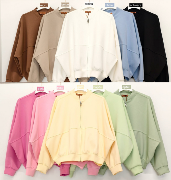 Leichte Jacke mit Reißverschluss verschiedene Farben