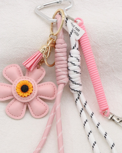 Schlüsselanhänger Taschenanhänger Blume Rosa Trend Anhänger Bag Charm Accessoire Handbag Charm