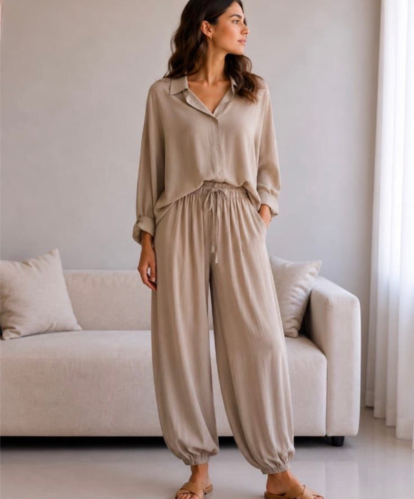 Leichte Ballonhose Beige