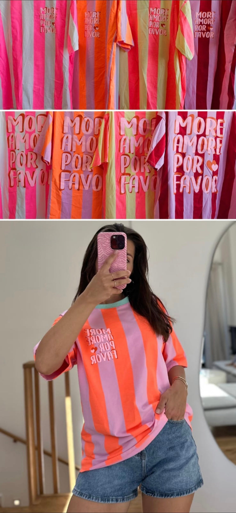 T-Shirt more amore por favor versch. Farben