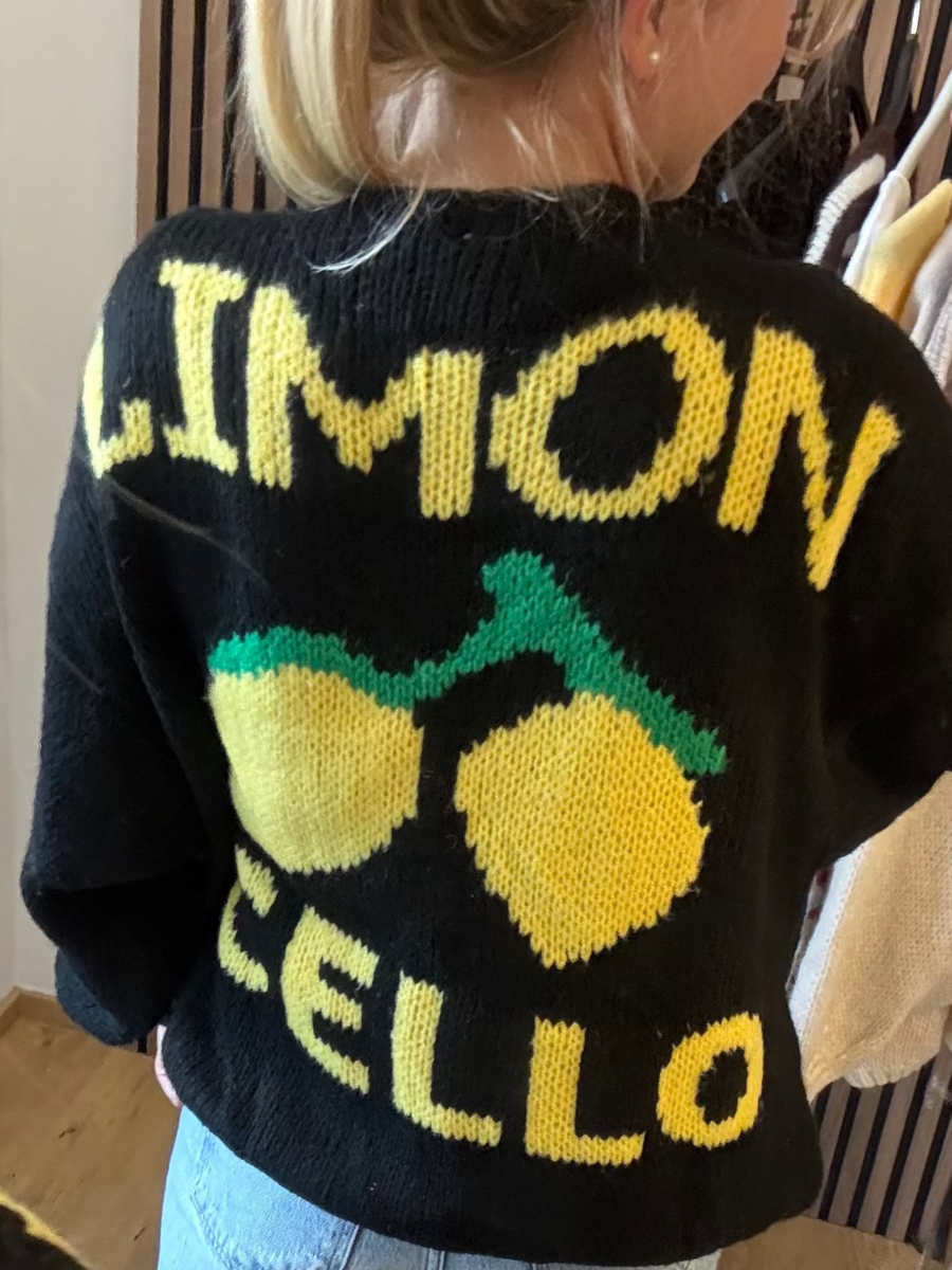 Limoncello Cardigan Schwarz Made in Italy Limone Zitrone