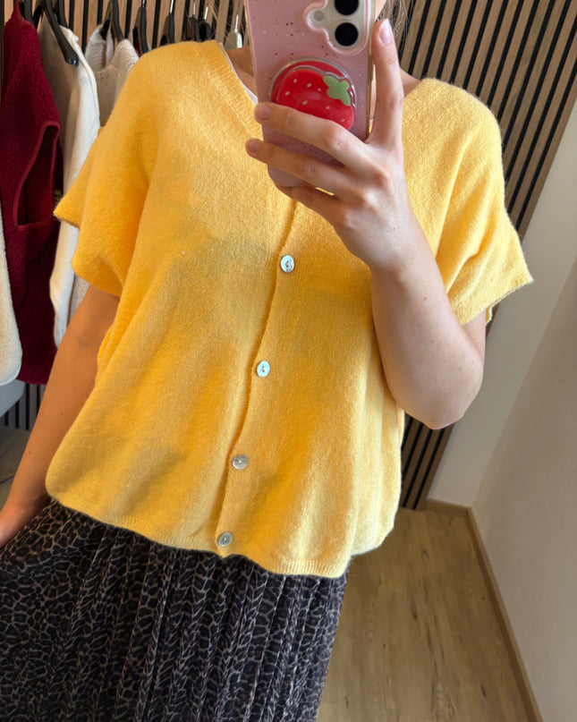 Strickweste Nona Buttergelb Butteryellow Made in Italy