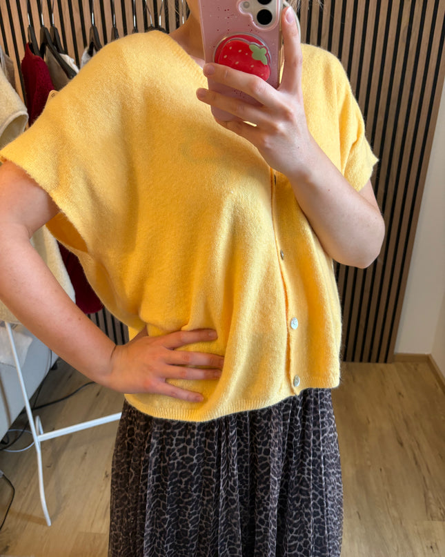 Strickweste Nona Buttergelb Butteryellow Made in Italy
