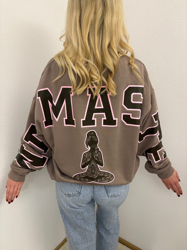 Sweater Namaste Sweatshirt Pullover Schoko Taupe Rosa Braun