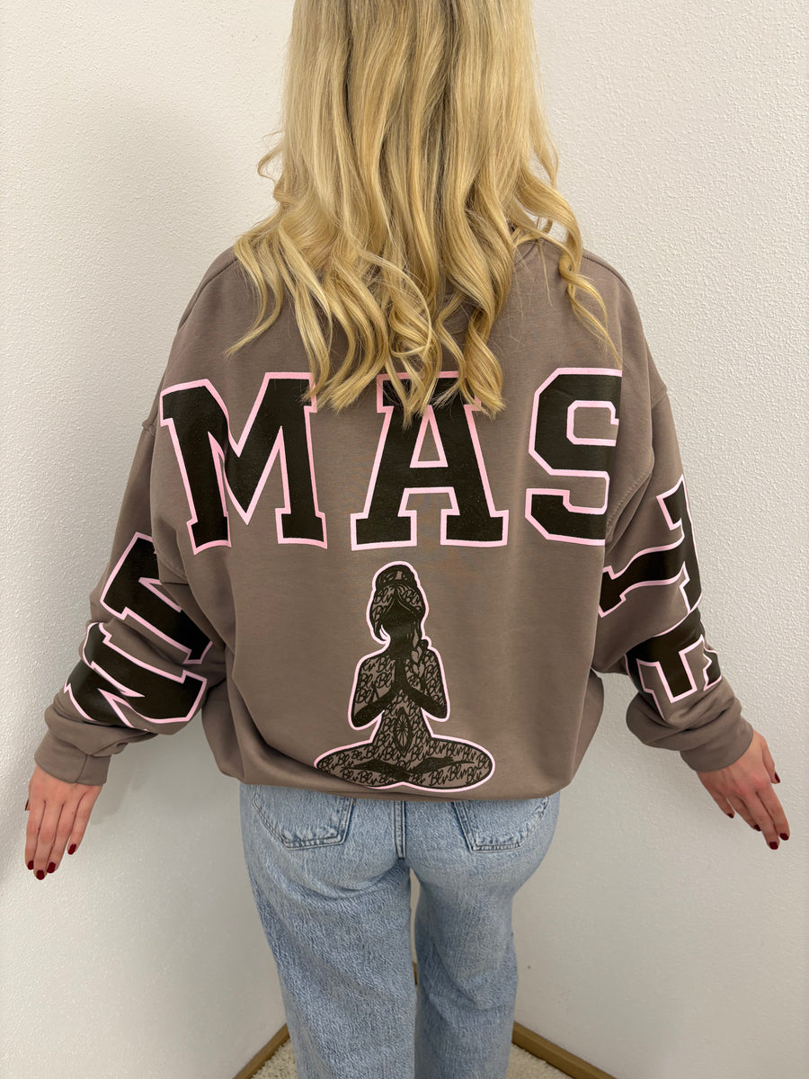 Sweater Namaste Sweatshirt Pullover Schoko Taupe Rosa Braun
