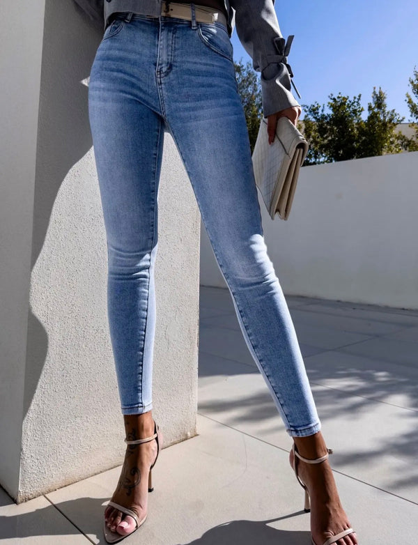 Push-Up Skinny Jeans Stretch High Waist