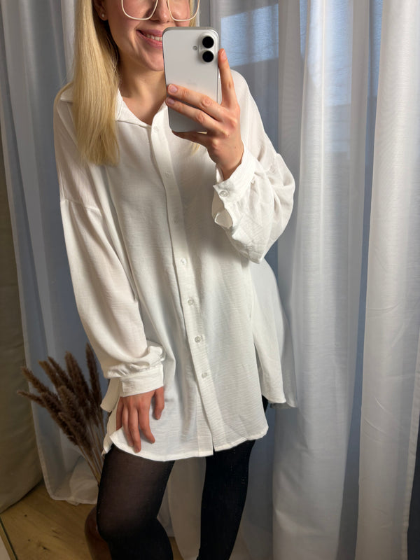 Blusenkleid mit Knöpfen Auswahl Beige/weiß