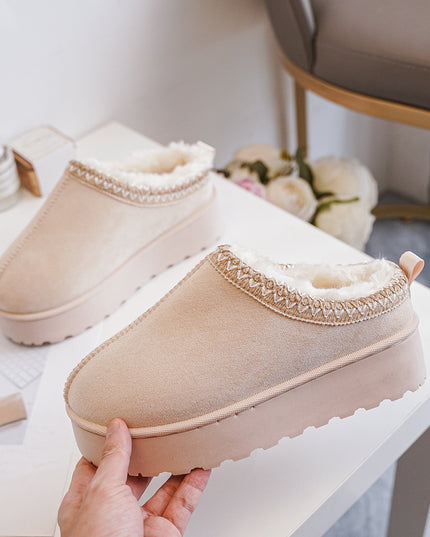 Slipper Holly mit Plateau Beige Gefüttert Vegan