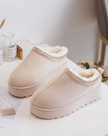 Slipper Holly mit Plateau Beige Gefüttert Vegan