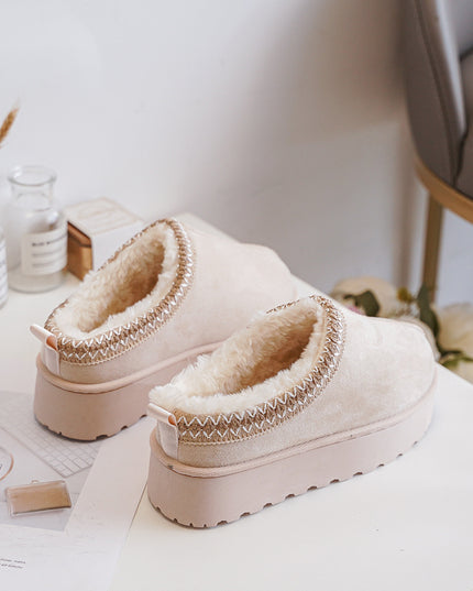 Slipper Holly mit Plateau Beige Gefüttert Vegan