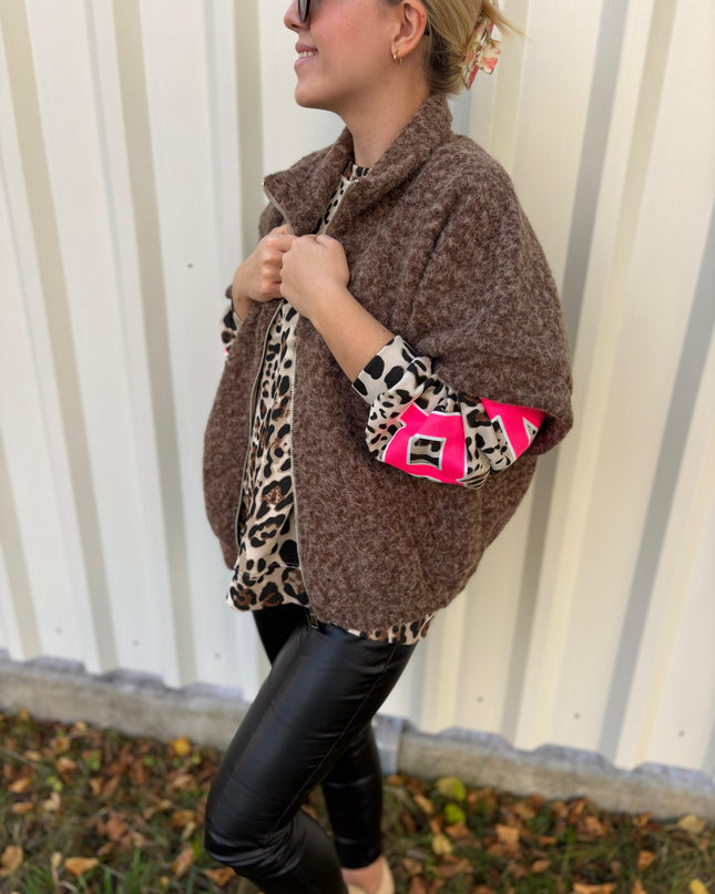 Teddyweste Tara – Oversize, Stretch & Warm, Reißverschluss