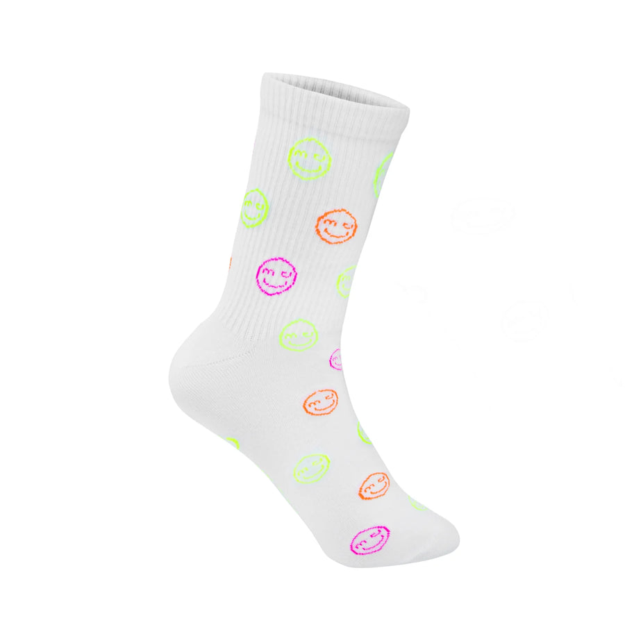 Neon Smiley Socken Tennissocken