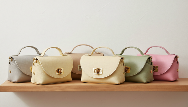 Echtledertasche mit goldener Kette versch. Farben