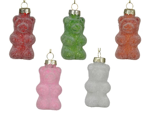 Gezuckerte Bären Weihnachtsdekoration Christbaumkugeln Set 5 Stück