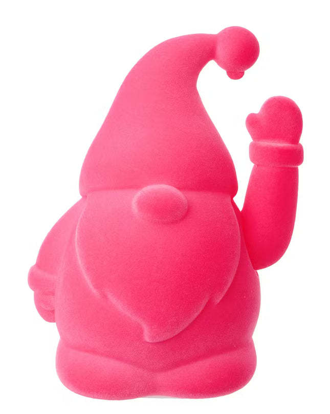 Pinker Samt-Nikolaus mit Winkfunktion