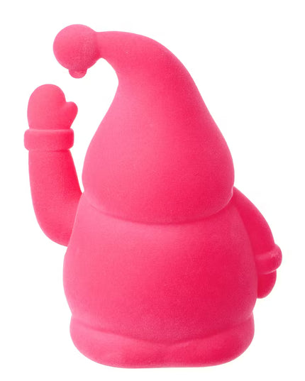 Pinker Samt-Nikolaus mit Winkfunktion