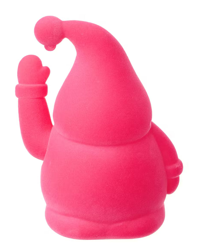 Pinker Samt-Nikolaus mit Winkfunktion