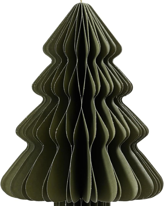 Papier Tannenbaum Grün mit Glitzerkanten 20cm