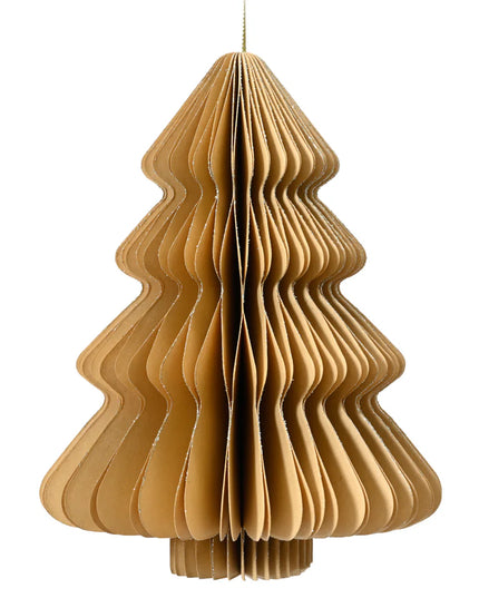 Papier Tannenbaum Braun mit Glitzerkanten 40cm