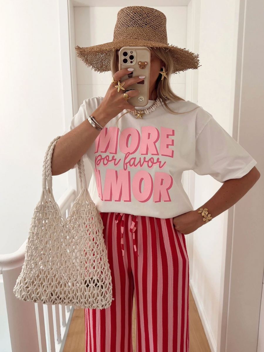 T-Shirt More Amor por Favor Weiß