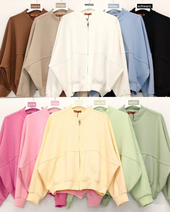 Leichte Jacke mit Reißverschluss verschiedene Farben