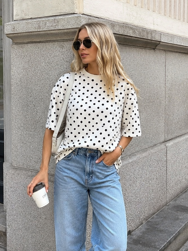 T-Shirt Polka Dots Weiß