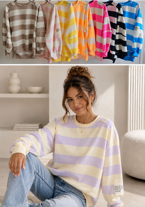 Sommerpullover Marshmallow mit Streifen