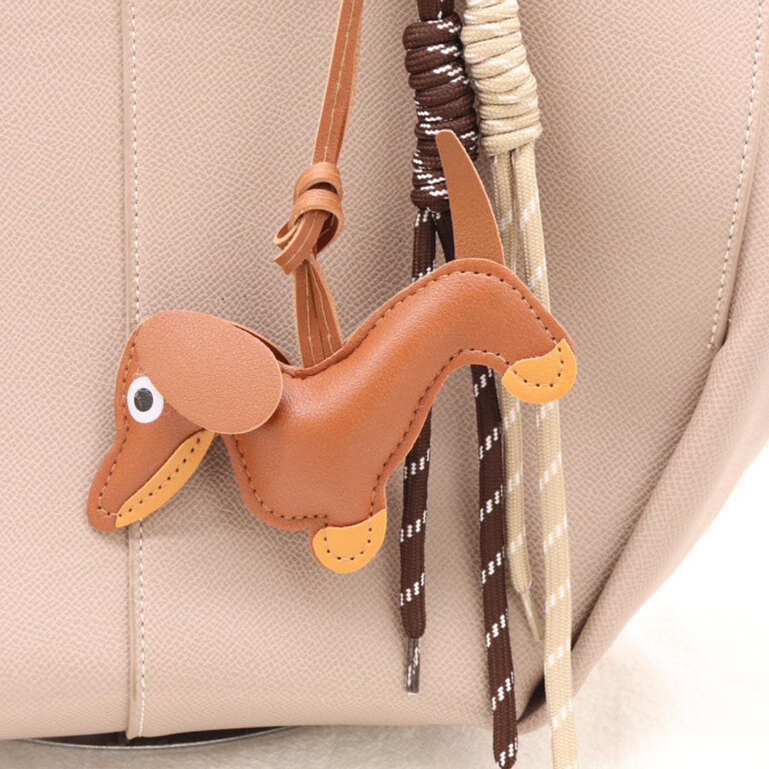 Schlüsselanhänger Taschenanhänger Dackel Dachshund Wiener Dog Braun Trend Anhänger Bag Charm Accessoire Handbag Charm