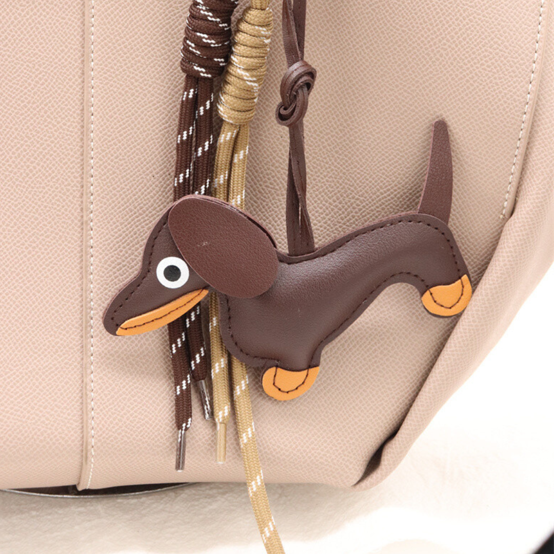 Schlüsselanhänger Taschenanhänger Dackel Dachshund Wiener Dog Braun Trend Anhänger Bag Charm Accessoire Handbag Charm