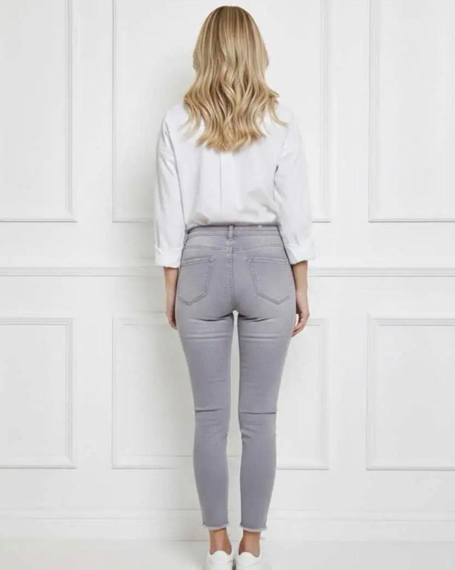 Skinny Jeans Grau used Look Stretch