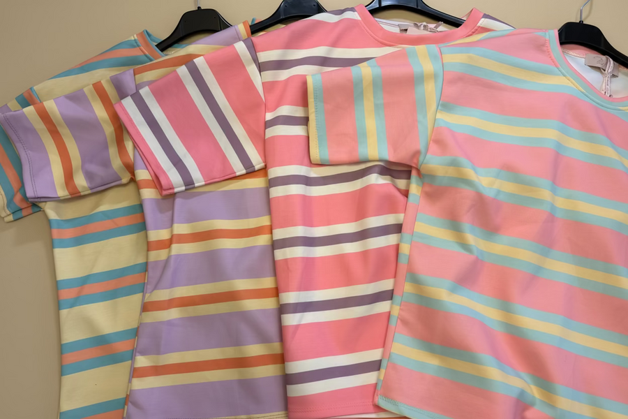 Butterstoff T-Shirt Candy mit Streifen