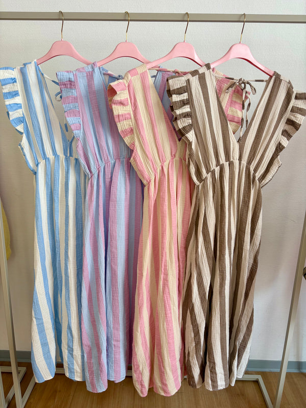 Musselin Kleid Big Stripes