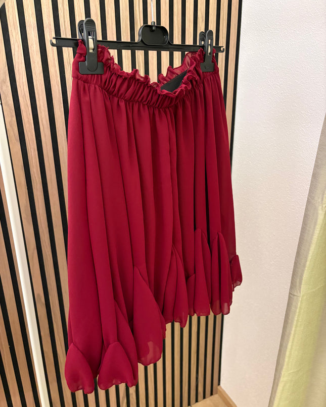 Perfekter Rock für Pullover Volant Rock Rot