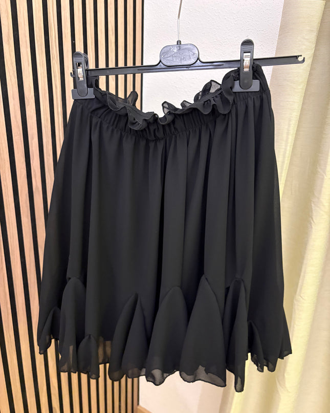 Perfekter Rock für Pullover Volant Rock Schwarz