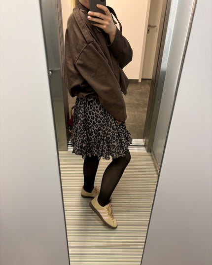 Bomberjacke "Sara" Wildlederimitat Kunstleder Chocolate
