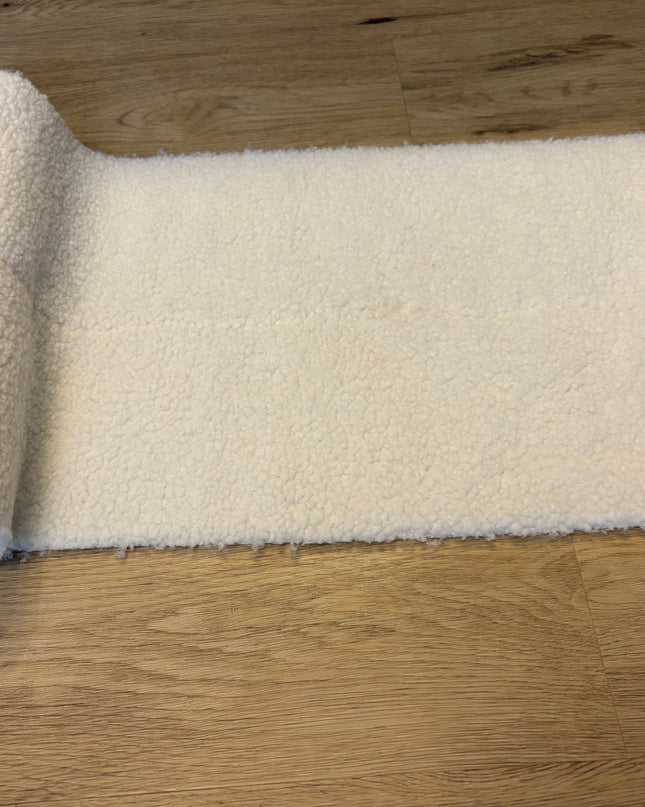 Tischläufer in Teddy Plüsch Optik Creme - 30 x 140 cm