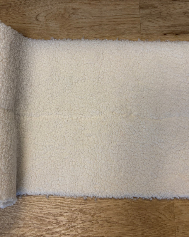 Tischläufer in Teddy Plüsch Optik Creme - 30 x 140 cm