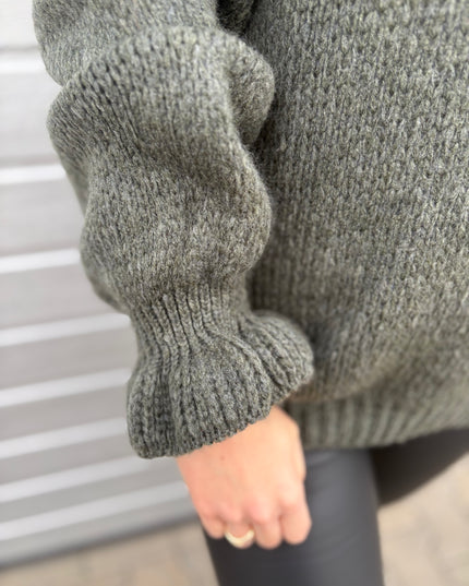 B-Ware Pullover Claude Khaki Innenärmel kleines loch