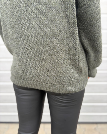 B-Ware Pullover Claude Khaki Innenärmel kleines loch