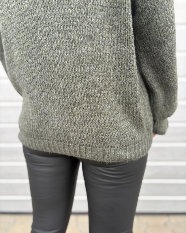 B-Ware Pullover Claude Khaki Innenärmel kleines loch