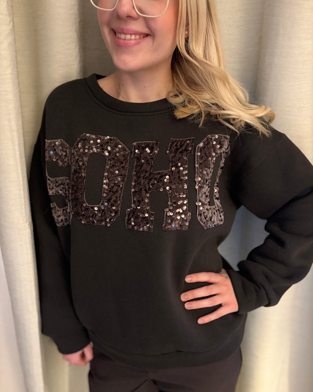 Pullover SOHO Braun Dunkelbraun Sweater Plüsch Gefüttert