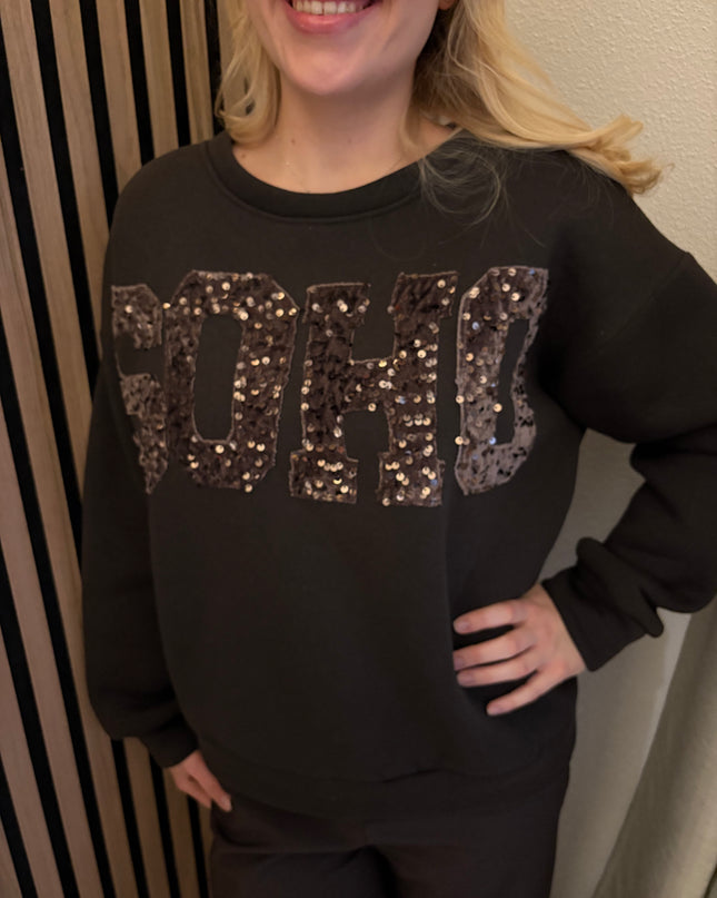 Pullover SOHO Braun Dunkelbraun Sweater Plüsch Gefüttert