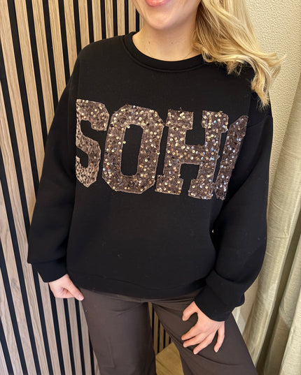 Sweater SOHO Schwarz Pullover Plüsch Gefüttert