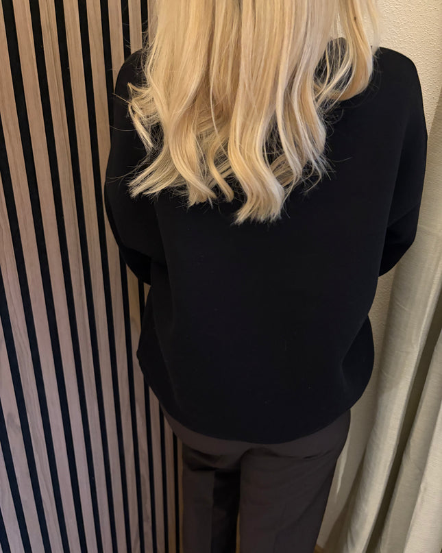 Sweater SOHO Schwarz Pullover Plüsch Gefüttert