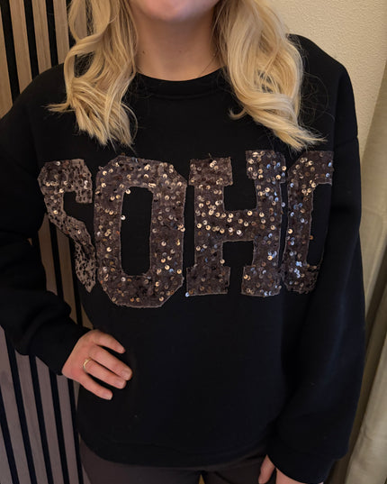 Sweater SOHO Schwarz Pullover Plüsch Gefüttert