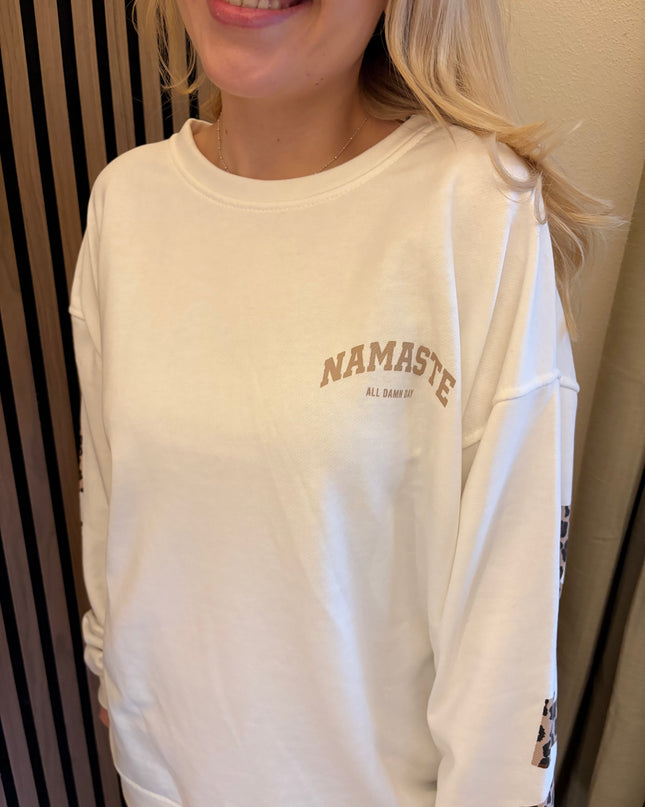 Sweater Namaste Sweatshirt Pullover Leo Print