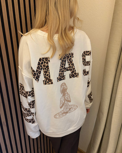 Sweater Namaste Sweatshirt Pullover Leo Print