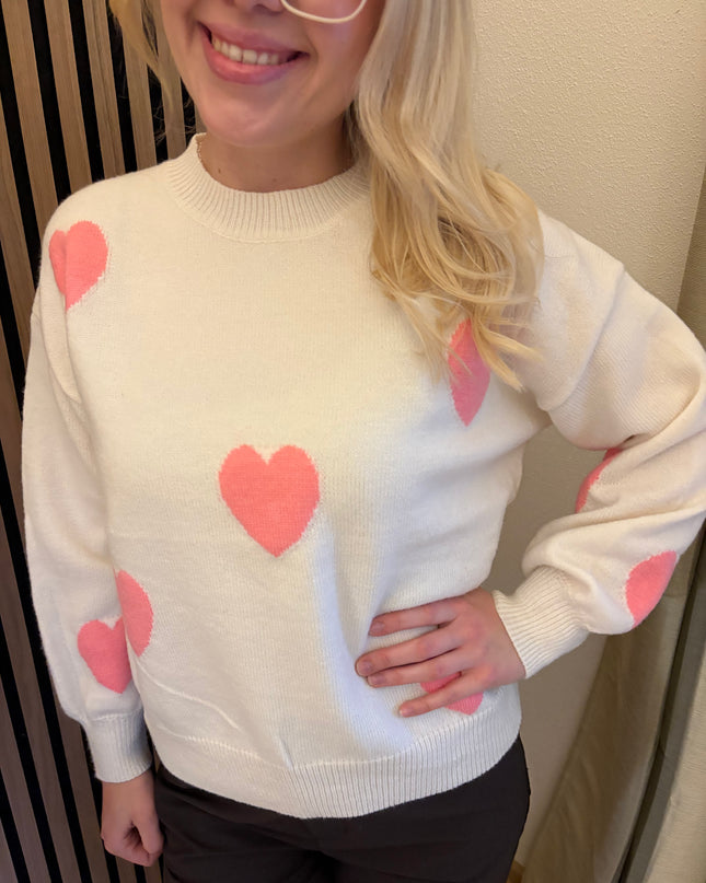 Pullover Love Beige Rosa Sweater