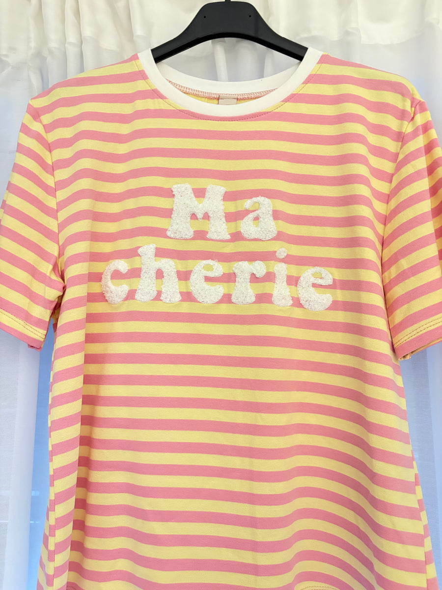 T-Shirt Ma Cherie Shirt Gelb Rosa